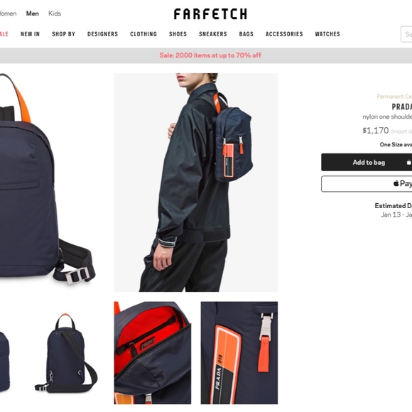 Like New Prada Nylon One Shoulder Backpack - Picture 1 of 5